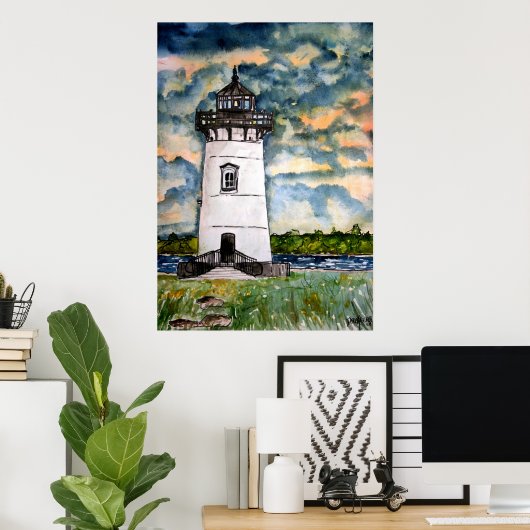 Poster du vignoble Edgartown Lighthouse Marthas (Bureau à domicile)