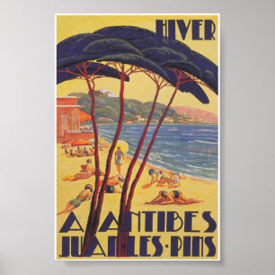 Poster du Vintage voyage Antibes France