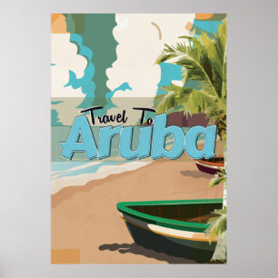 Poster du Vintage voyage Aruba.