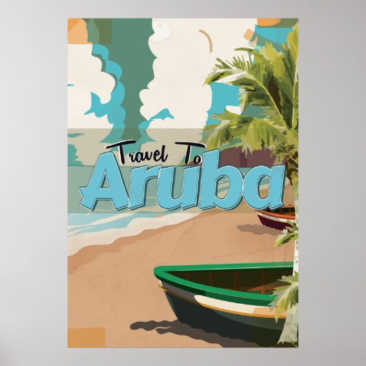 Poster du Vintage voyage Aruba. (Devant)
