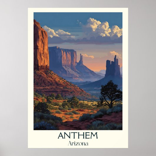 Poster du Vintage voyage d'Anthem Arizona | Retro (Devant)
