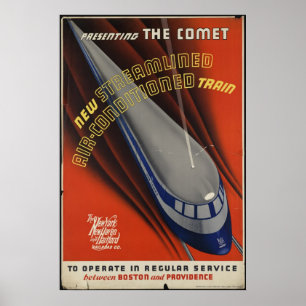 Poster du Vintage voyage de la Comet et Imprimés r