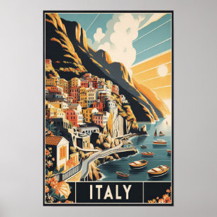 Poster du Vintage voyage de la Côte d'Amalfi Itali