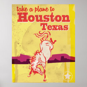 Poster du Vintage voyage de Rodeo de Houston, Texa