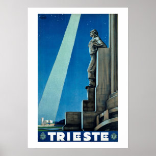 Poster du Vintage voyage de Trieste Italie