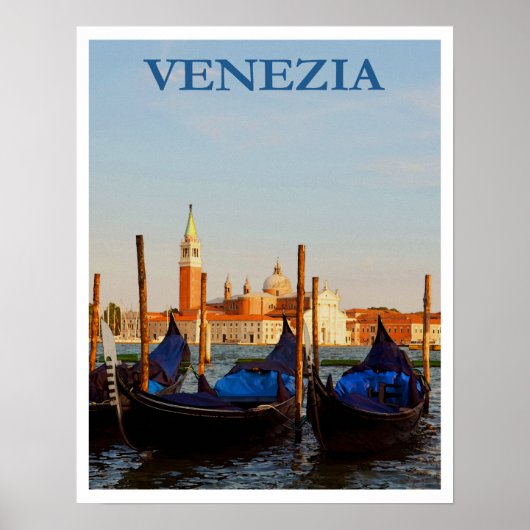 Poster du Vintage voyage de Venice Gondola (Devant)