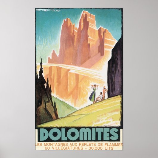 Poster du Vintage voyage Dolomites (Devant)