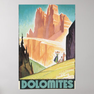 Poster du Vintage voyage Dolomites