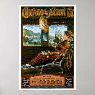 Poster du Vintage voyage du chemin de fer Chicago