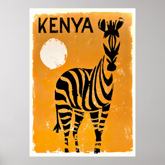 Poster du Vintage voyage du Kenya Retro (Devant)