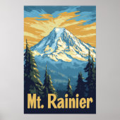 Poster du Vintage voyage du Mont Rainier (Devant)