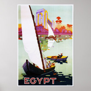 Poster du Vintage voyage du Nil Égypte