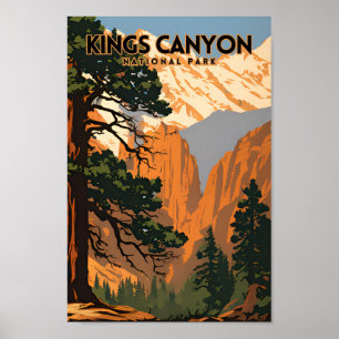 Poster du Vintage voyage du parc national Kings Ca