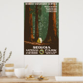 Poster du Vintage voyage du parc national Sequoia (Cuisine)