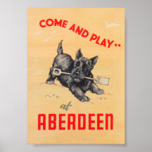 Poster du Vintage voyage écossais Aberdeen