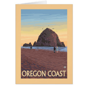 Poster du Vintage voyage Haystack Rock