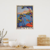 Poster du Vintage voyage Menton France (Cuisine)