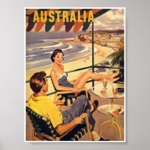 Poster du Vintage voyage rétro Australie