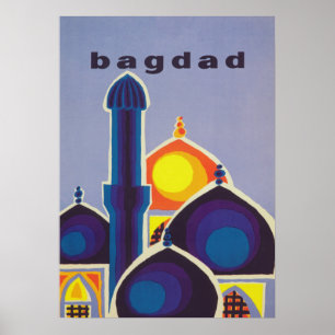 Poster du Vintage voyage rétro de Bagdad