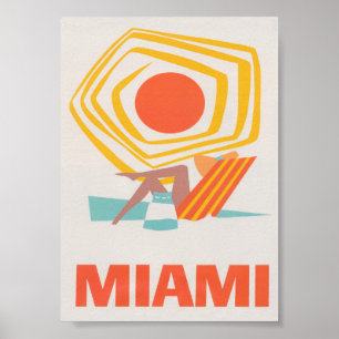 Poster du Vintage voyage rétro de Miami Florida