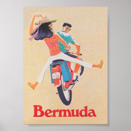 Poster du Vintage voyage rétro des Bermudes (Devant)
