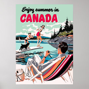 Poster du Vintage voyage rétro du Canada