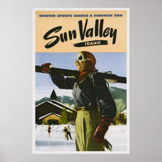 Poster du Vintage voyage Sun Valley Idaho