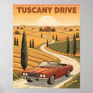 Poster du Vintage voyage Toscane Drive