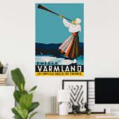 Poster du Vintage voyage Varmland Suède (Bureau à domicile)