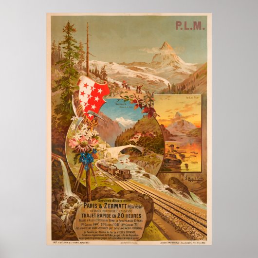 Poster du Vintage voyage Zermatt (Devant)