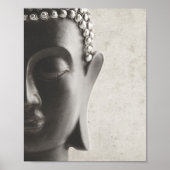 Poster du visage de Bouddha noir et blanc (Devant)