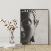 Poster du visage de Bouddha noir et blanc