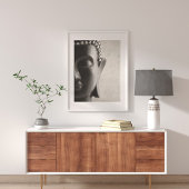 Poster du visage de Bouddha noir et blanc