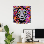 Poster du visage de lion Imprimer - Dessins de lio (Bureau à domicile)