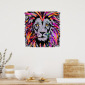 Poster du visage de lion Imprimer - Dessins de lio (Cuisine)
