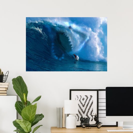 Poster du visage de requin (Bureau à domicile)