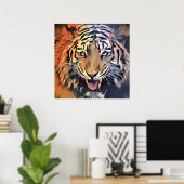 Poster du visage de tigre (Bureau à domicile)