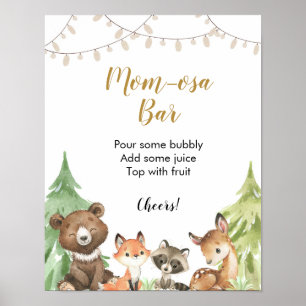 Poster du Woodland Baby shower Momosa Bar