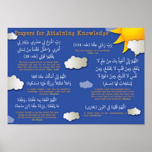 Poster Dua before studying and Dua for gaining knowledge (Devant)