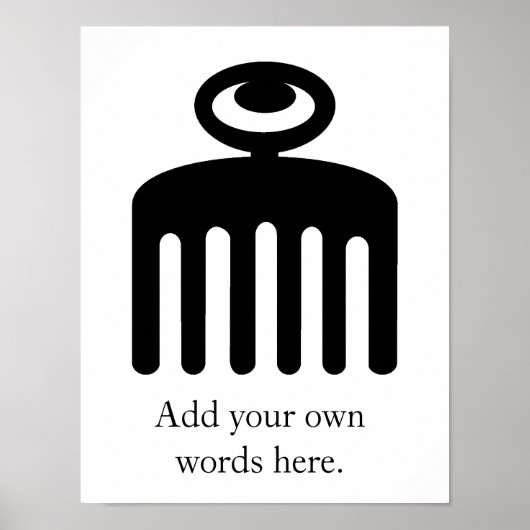 Poster Duafe | Symbole Adinkra pour la beauté féminine (Devant)