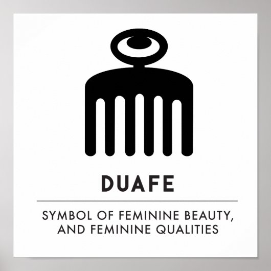Poster Duafe | Symbole Adinkra pour la beauté féminine (Devant)