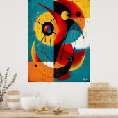 Poster Dual Orbit – Mid-Century Geometric Symmetry Wall  (Cuisine)