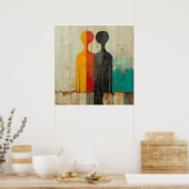 Poster Dualité – Figures abstraites de lumière et d'ombre (Cuisine)