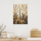 Poster Dubai Burj Khalifa Abstract Drip Painting (Cuisine)