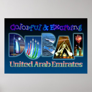 Poster Dubaï colorée et passionnante