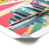 Poster Dubaï EAU Pop Art Illustration de voyage (Coin)