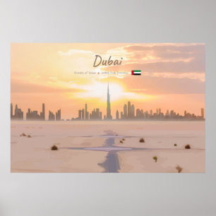 Poster Dubaï, Émirats arabes unis - Burj Khalifa désert s