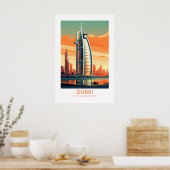 Poster Dubai Émirats Arabes Unis célèbres lieux de voyage (Cuisine)