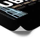 Poster Dubaï Émirats arabes unis Conception de la skyline (Coin)
