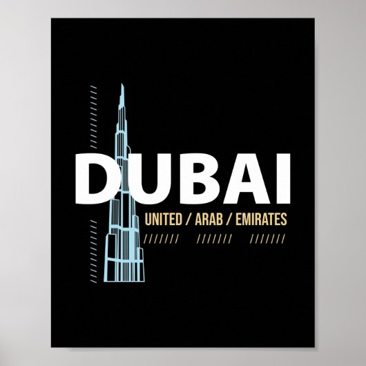 Poster Dubaï Émirats arabes unis Conception de la skyline (Devant)